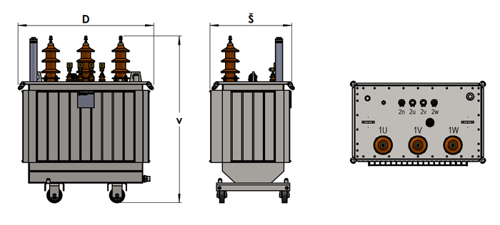 Olejový transformátor - schema